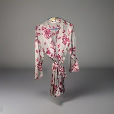 D23 VICTORIA S SECRET Satin Robe P/S Pink Roses 80s Gorgeous Gold Label