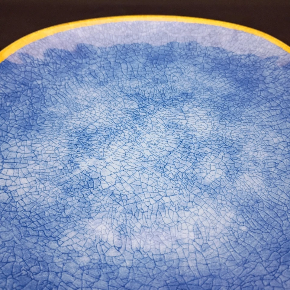 Blue Melamine Dinnerware Set Dinner Plates and Bowls Cobalt Modern Artisan Style - Image 4 of 4