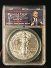 2017 ANACS MS70 TRUMP Inauguration Silver Eagle United We Stand