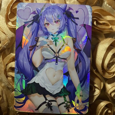 Keqing Genshin Impact Goddess Anime ACG Doujin Waifu Holo Card Bat Girl