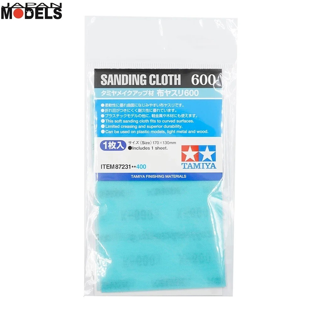 Tamiya SANDING CLOTH 600 - Panno Abrasivo 170x130mm 87231 Tamiya New