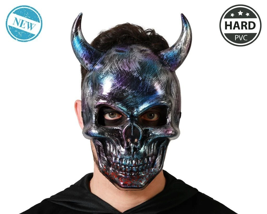 Guanti da scheletro bianchi di Halloween e maschera da teschio per