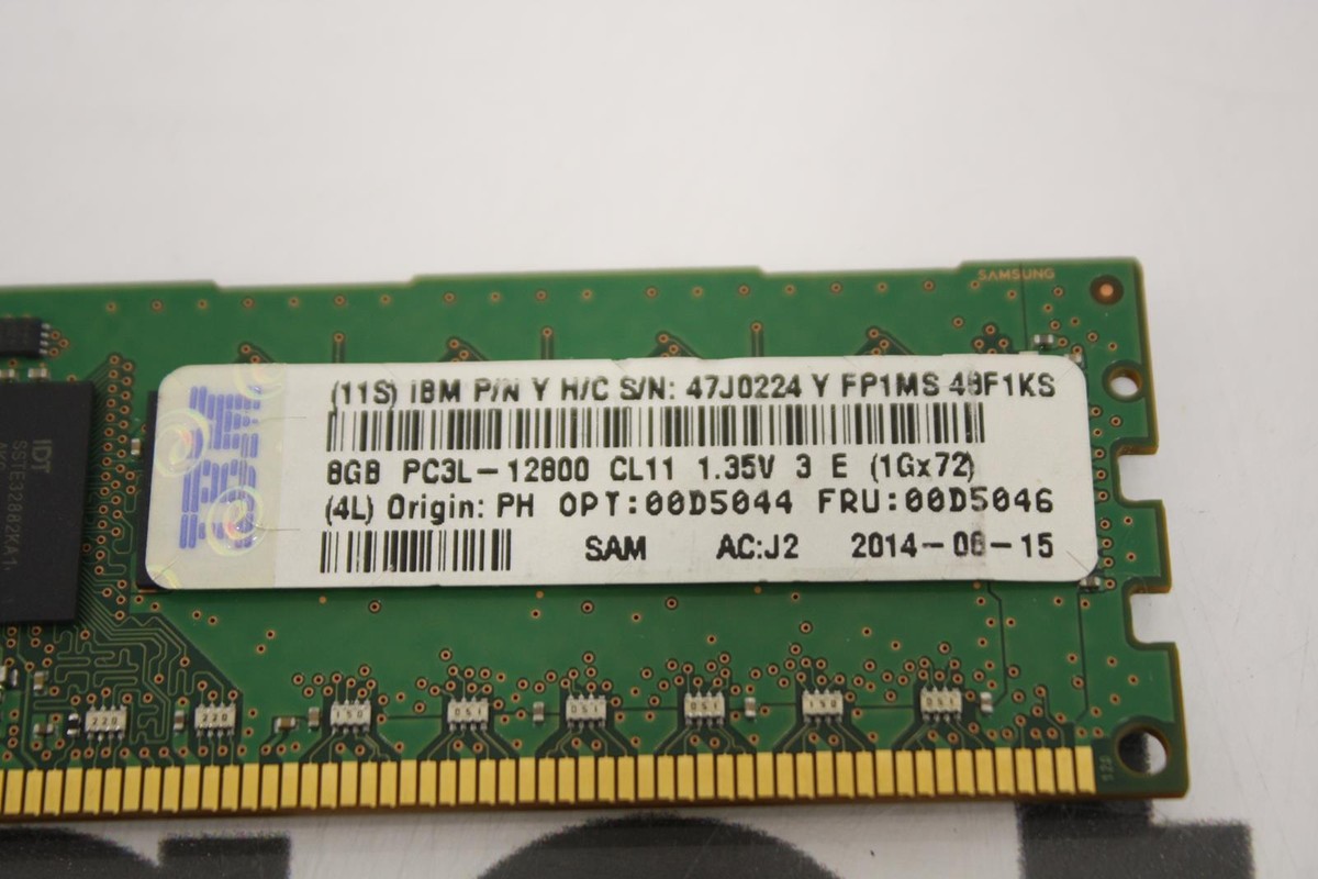 IBM/LENOVO 47J0224 8GB 2RX8 PC3-12800R REG ECC