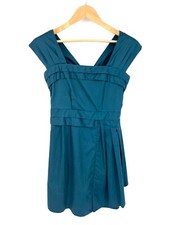 MARC BY MARC JACOBS Cocktail Dress Womens Size 4 Teal Fit & Flare Pleated Zip