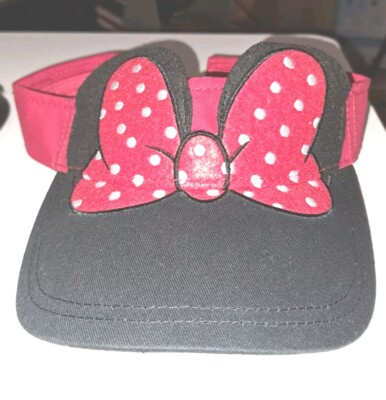 Disney Minnie Mouse Red Polka Dot Bow Sun Visor Hat
