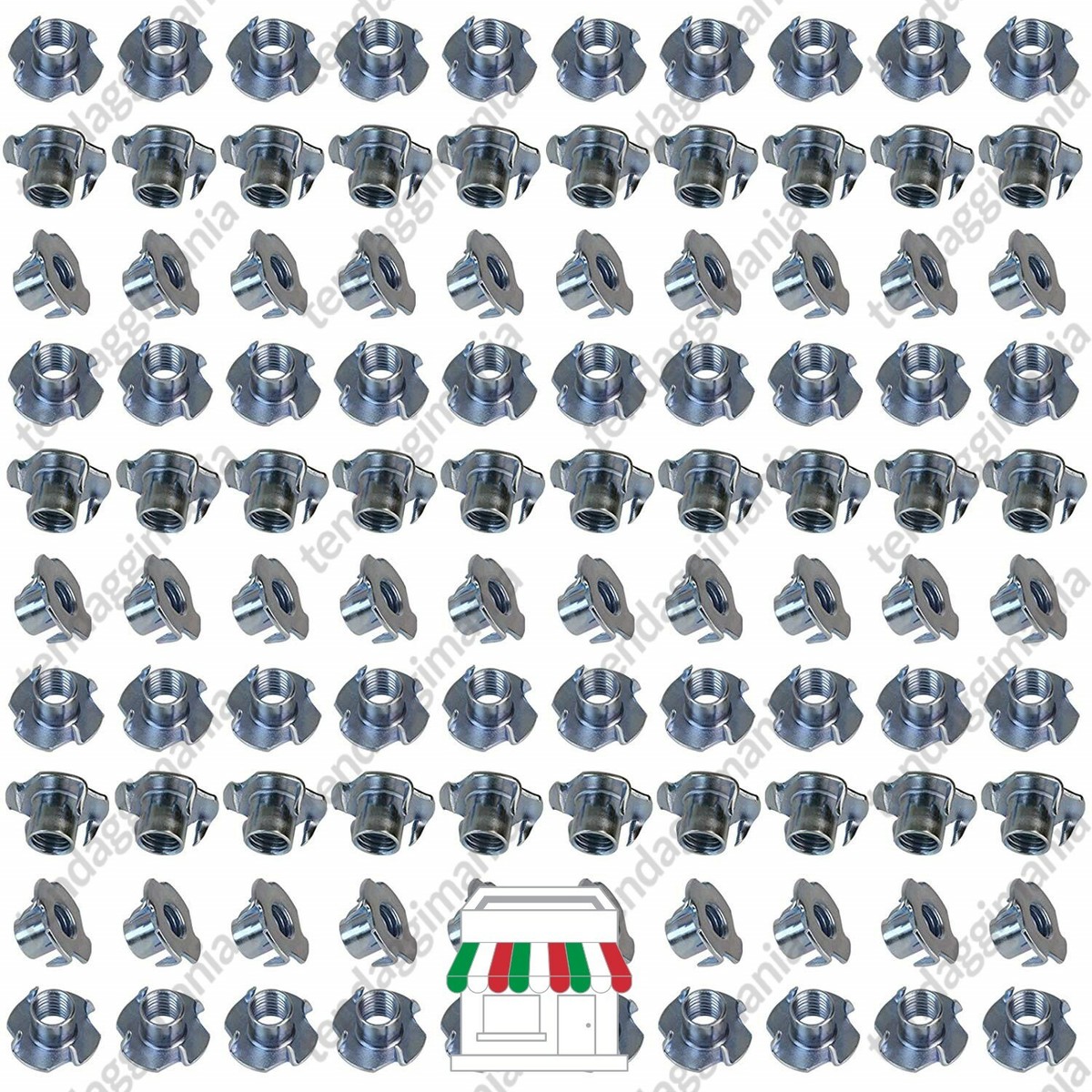 100 Inserti Filettati Per Legno M6 X 15mm - Boccole In Acciaio Zincato Per Mobili E Fai Da Te - Foto 2