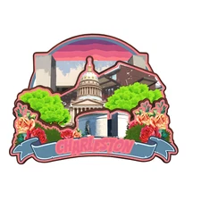 Charleston West Wirginia USA Refrigerator magnet 3D travel souvenirs wood craft