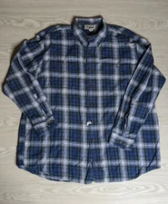 Duluth Trading Co Flannel Cotton Shirt Long Sleeve Men 2XL Tall Button Up Plaid