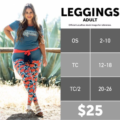 LuLaRoe TC Leggings Damen Neu Rot/Weiß X’s & O’s Geometric Print - Bild 5 von 6