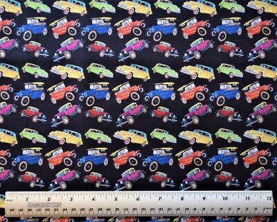 Vintage Cars automobiles sedans Marshall Dry Goods By the 1/4 yd. cotton fabric