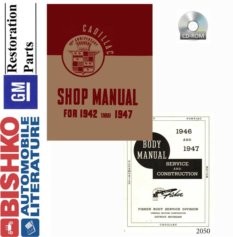 1943-1947 Cadillac ALL MODELS FISHER BODY Factory Shop Service Manual CD