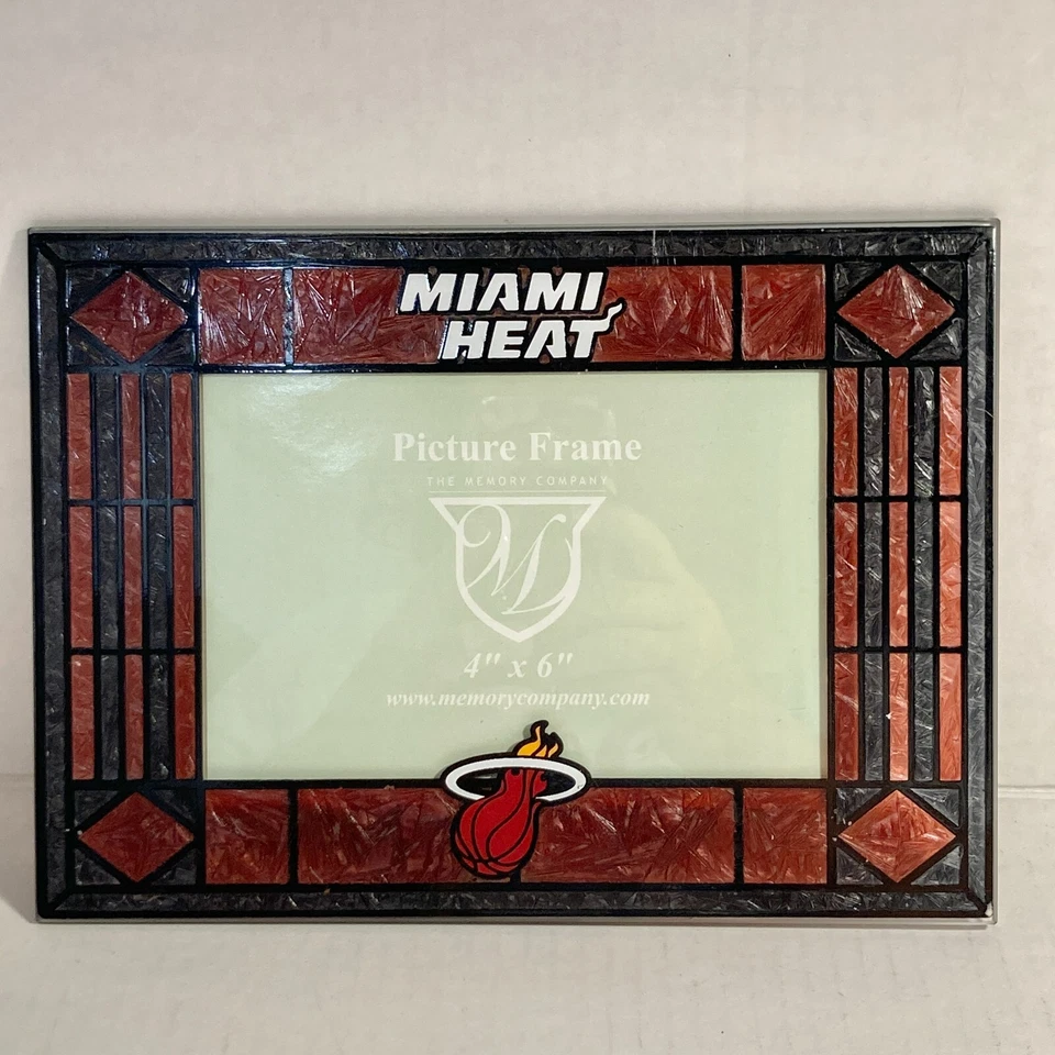 Vintage Miami Heat Basketball Team Picture Photo Frame Glass 4X6" Souvenir Rare — 第 2/4 张图片