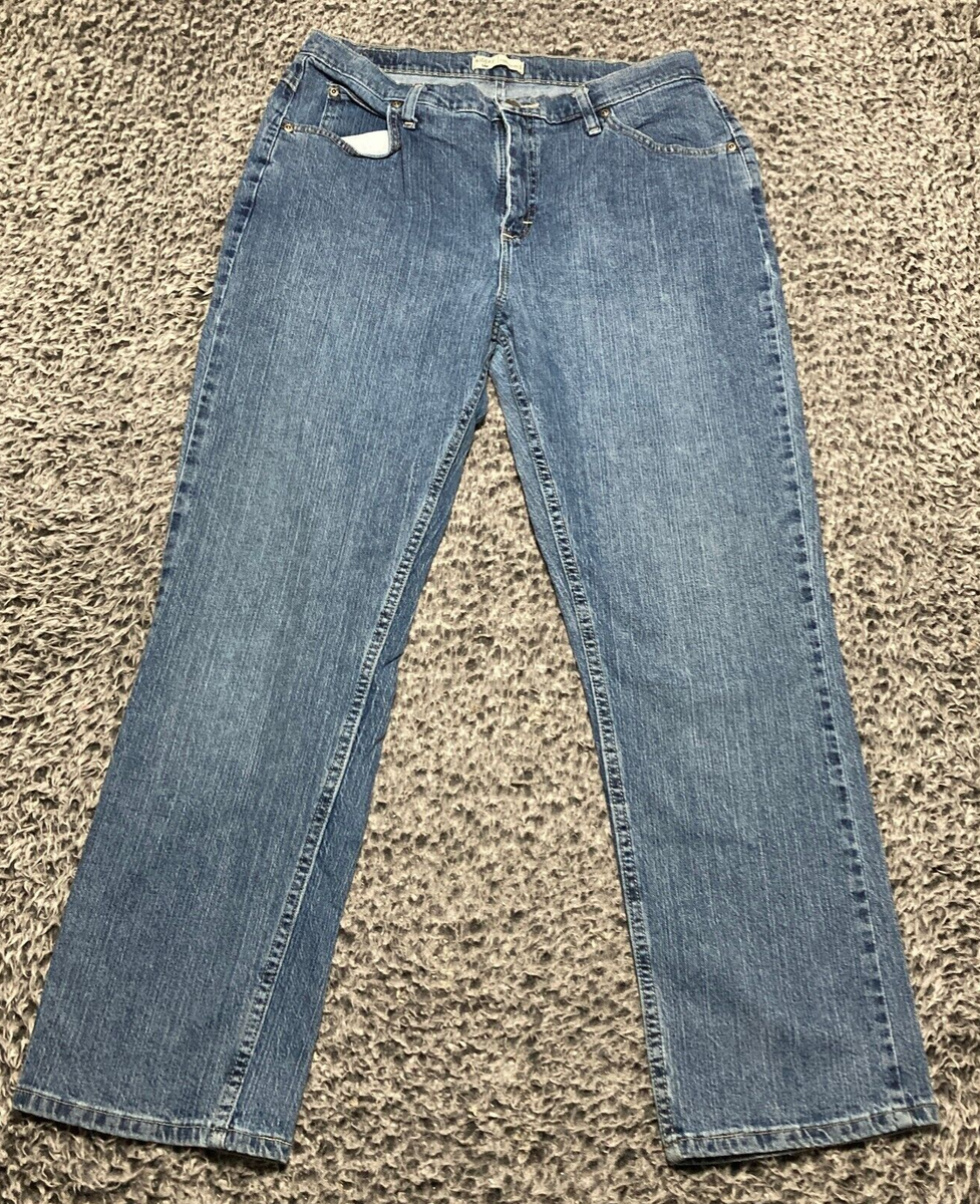 Riders By Lee Jeans Womens 14 Blue Denim Straight Leg Stretch Relaxed Fit  Casual