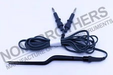 Ellman Bipolar Forceps 8" Non-Stick 1mm Tip + Reusable Cable