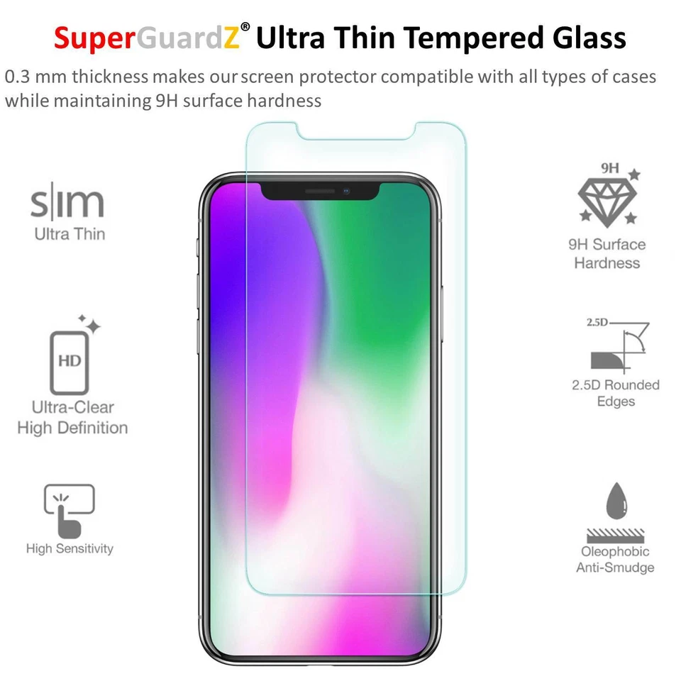 2X For iPhone 11 Pro XS Max XR X Tempered Glass Screen Protector Guard + Tray - Image 3 of 4