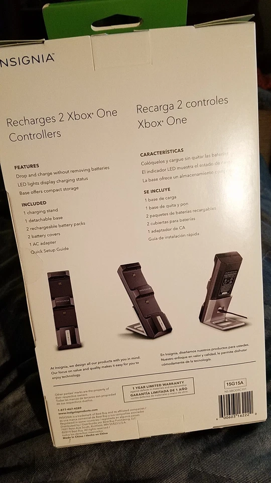 Новый Insignia XBox один X1 контроллер зарядной станции перезаряжаемый аккумулятор комплект 2 x - Изображение 2 из 2