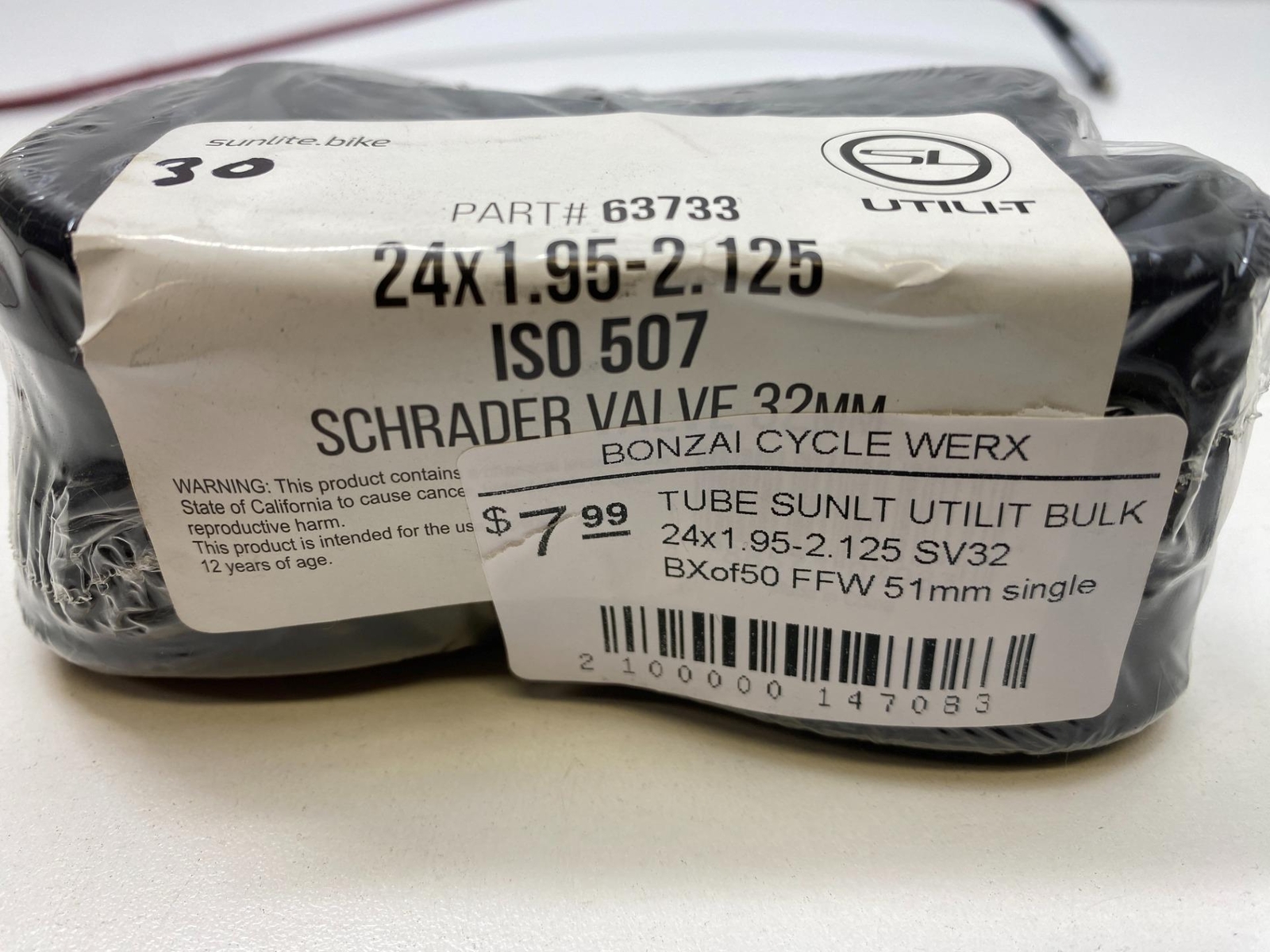 SunLite bicycle INNER TUBE 24 x 1.952.125" Schrader valve eBay