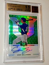 Cody Bellinger BGS 9.5 Gem Mint 2017 Leaf Valiant Green Prizm Refractor 2/99 RC