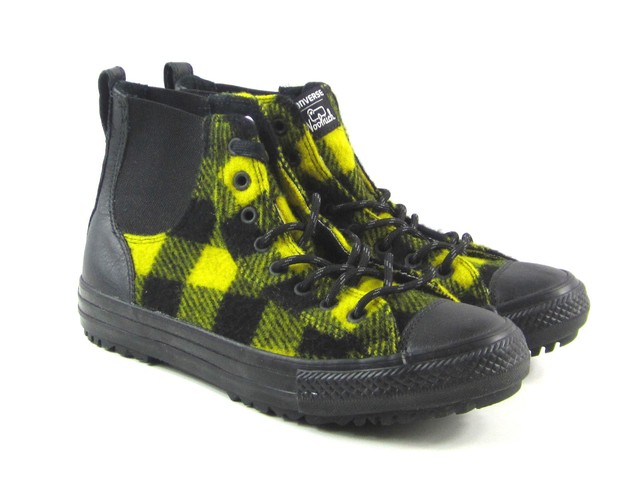 yellow plaid converse