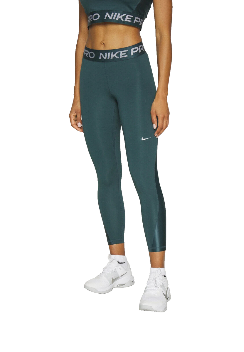 Nike Pro Dri-Fit Women's Deep Jungle Mid Rise 7/8 Shine Leggings Plus Size  3X