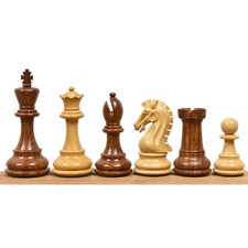 3.9" Craftsman Knight Staunton Chess Pieces Only set - Double Weighted Golden Ro