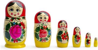 Set of 6 Wooden Dolls Nesting Dolls Semenov Matryoshka 5.75 Inches