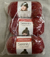 Premier Yarn Serenity Chunky Tweed Claret Red Pack of 3 Skiens 109 Yards Each