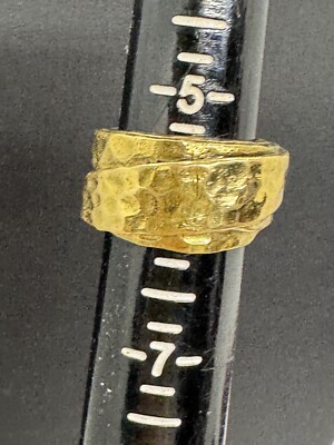 BARSE Gold Hammered  Band Ring Size 5.5
