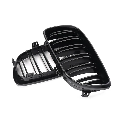 For BMW E81 E82 E87 E88 2008-11 Matte/Gloss Black Dual Slat Front Bumper Grille - Picture 12 of 18