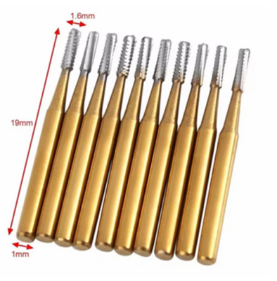 100PCS Dental Tungsten Steel Carbide Crown Metal Cutting Bur High Speed FG-1958