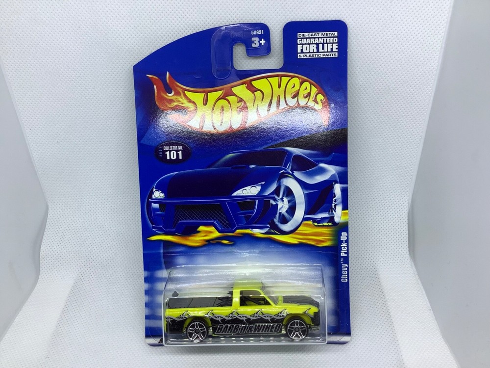 HOT WHEELS 2001 YELLOW CHEVY PICK-UP #101