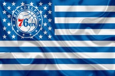 Philadelphia 76ers NBA Team Logo Basketball Wall Flag Print Gift POSTER CANVAS