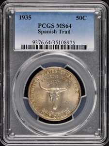 SPANISH-TRAIL-1935-50C-Silver-Commemorative-PCGS-MS64