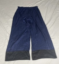 Victoria Secret Women Blue Viscose Wide Leg Sleep Pants Size L