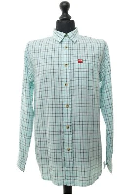 The North Face Herren Freizeithemd Langarm Hemd M blau türkis kariert ÄL:66cm - Bild 1 von 4