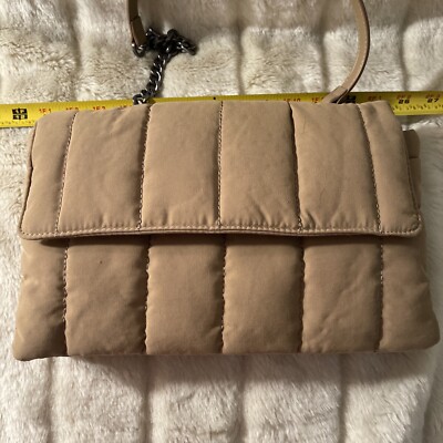 Zara Camel Brown Chain Strap Quilted Shoulder  Bag