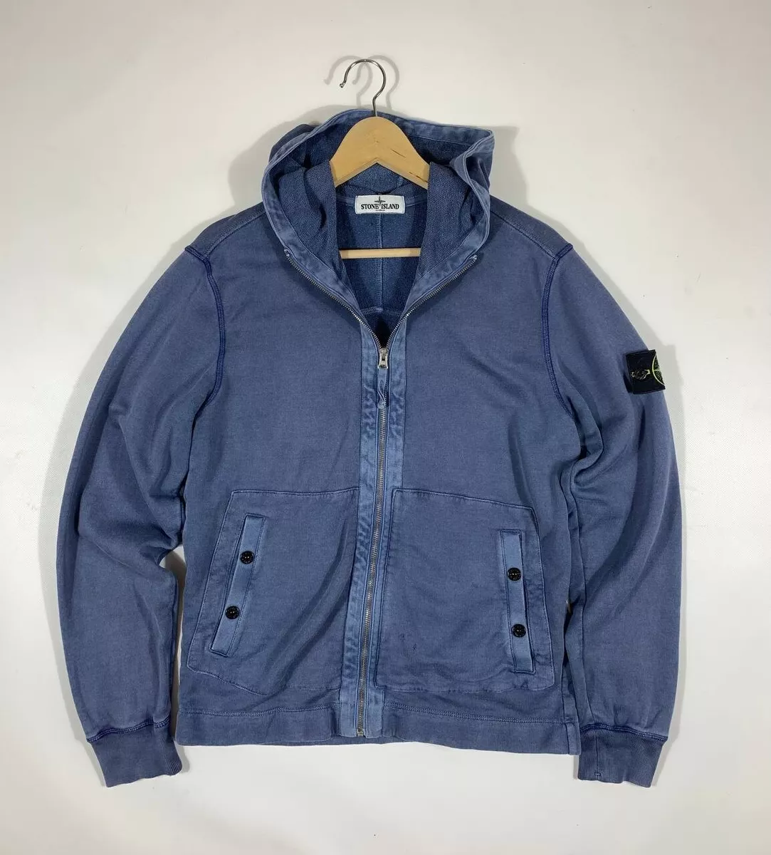 Blue stone island sales zip hoodie Blue stone island sales zip hoodie