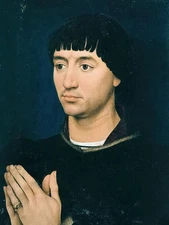 Oil painting rogoer vander weyden - portrait of jean gros with ring on hands art