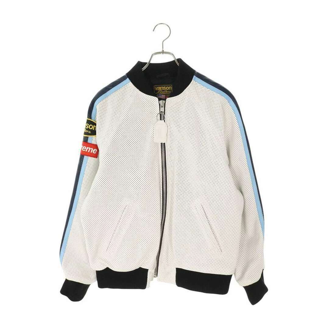 Veste bomber homme Supreme × VANSON 20SS cuir perforé M