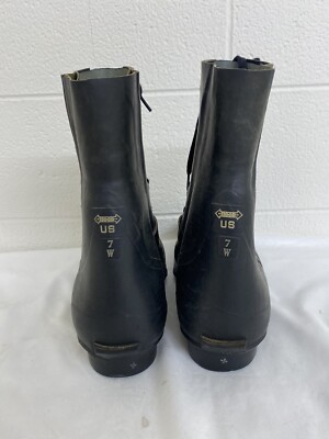 Hood US GI Black Rubber Boots Size 7R Military GI Hood USMC Speed Lace Mickey Mouse Boots | Army Navy Sales main image 2