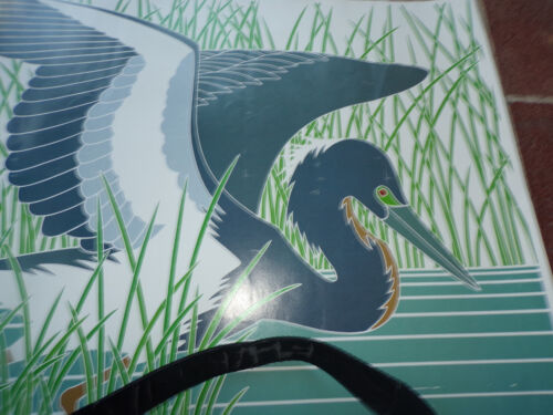 IKKI MATSUMOTO AIRONE TRICOLORE 1999 ISLAND REPORTER SANIBEL FL ART POSTER - FIRMATO - Foto 2 di 18