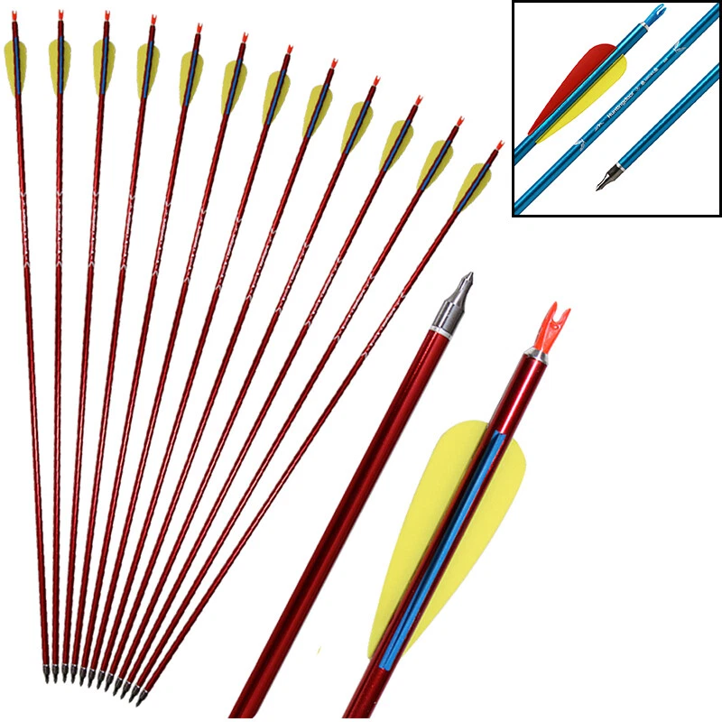 31" Aluminum Arrows Spine 550 Archery Hunt Screw-in Tip for Recurve/Compound bow - Image 2 of 4