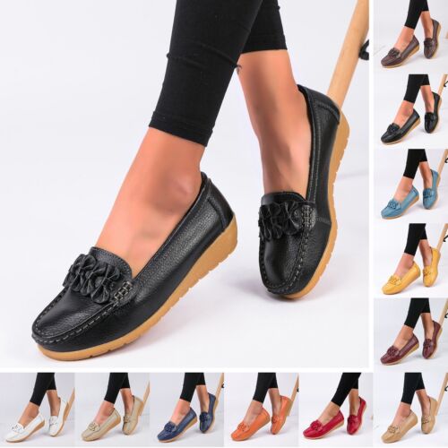Slip On Women Comfort Walking Flat Loafers Shoes Driving Loafers Walking Shoes