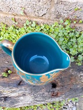 Vintag Sadler Ceramic Jug . Green With Gold Gilt Pottery Decor