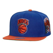 MENS MITCHELL & NESS NBA PATCH OVERLOAD SNAPBACK HWC KNICKS - BLUE-ORANGE