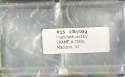2.5x2.5 Frame A Coin Vinyl Flips 100 Semi Rigid Clear #15 Double Pocket Holders