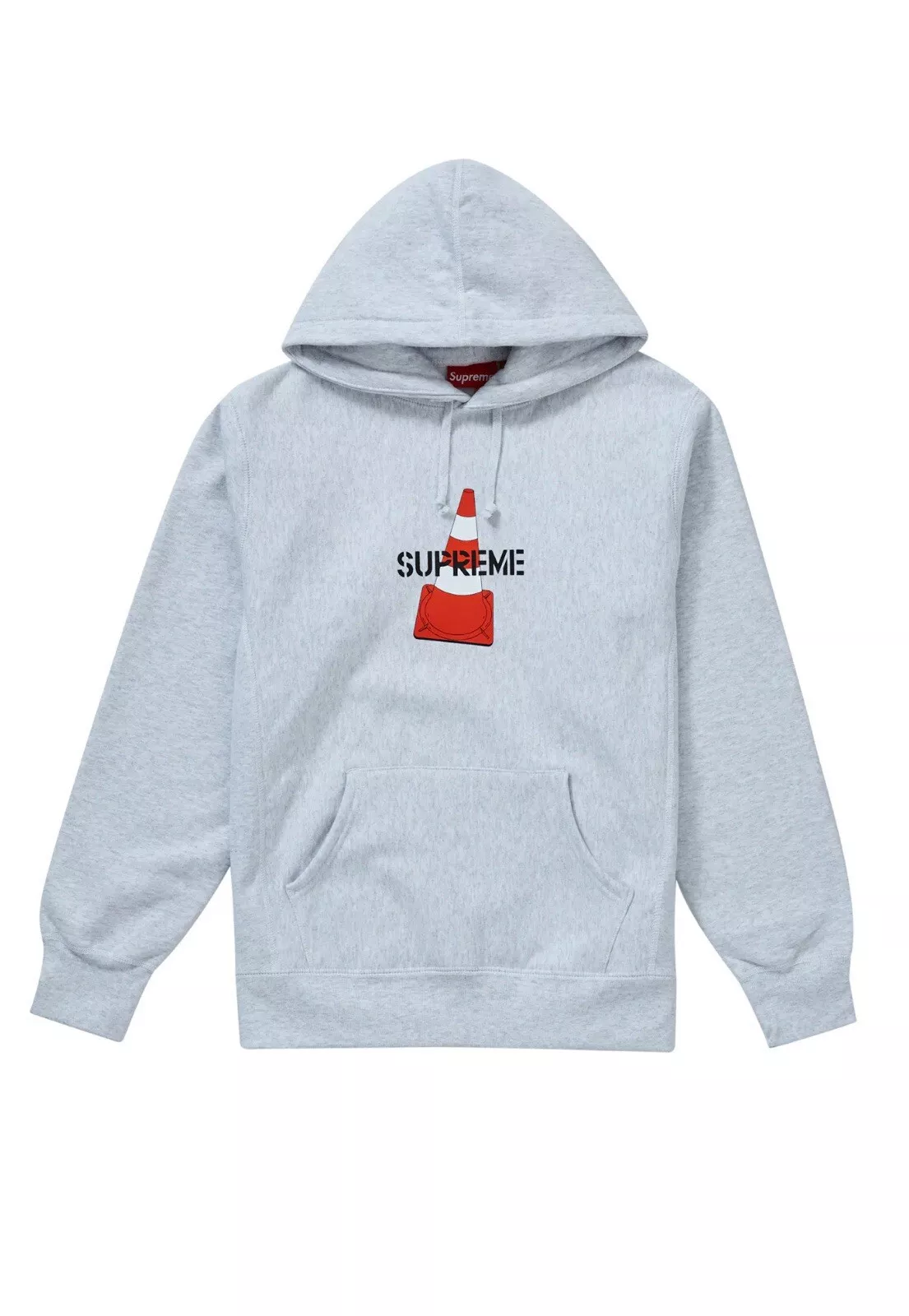 Sweat shirt à capuche cône Supreme FW19 taille moyenne authentique gris bruyère