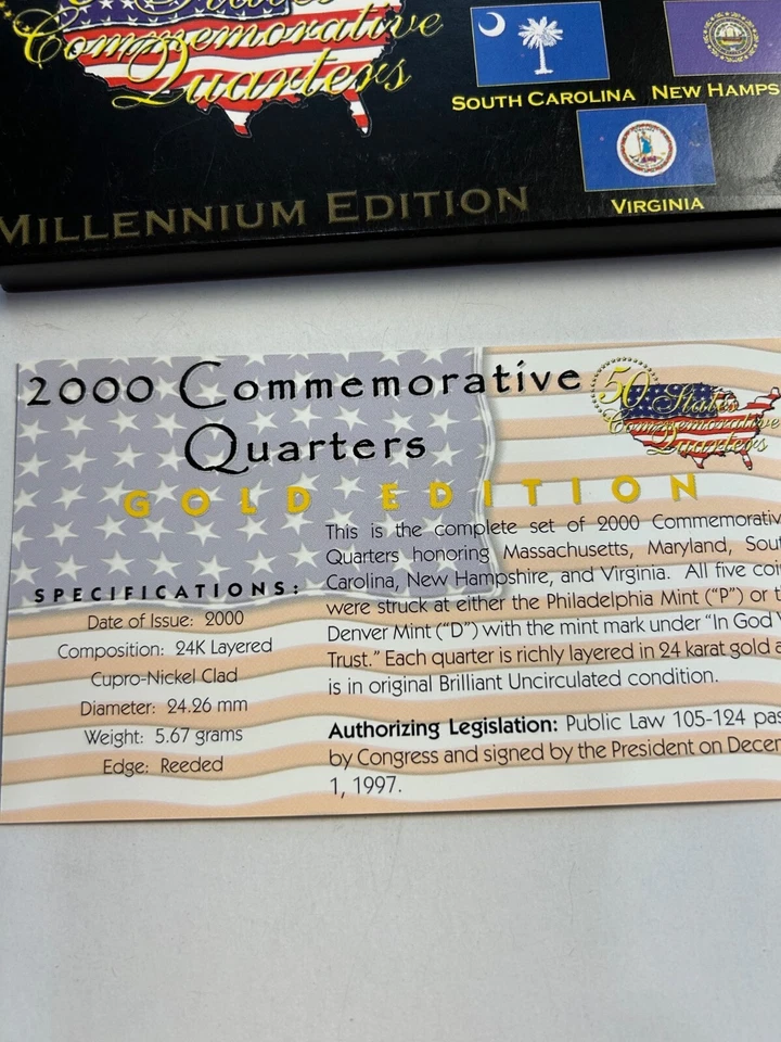 2000 50 States Comm Quarters ~ Gold Edition Set COA & Original Box.  3 Sets Left - Image 3 of 3
