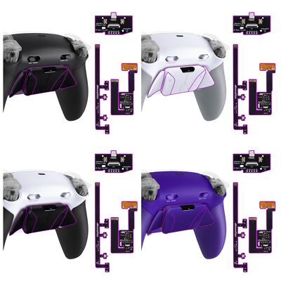 Remappable RISE4 Back Paddles Kit w/Clicky Trigger Stops Grip for PS5 Controller