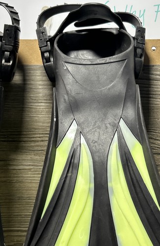 Adults Size S M Oceanpro ZIP XT Dive Flippers Black Yellow Open Heel Diving Fins - Picture 4 of 13